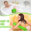 Hosuly 2 Pcs Korean Exfoliating Washcloth and Mitts Set Long Exfoliating Back Italy Towel Scrub Mitt Wash Cloth Scrubber for Women Men Shower Dead Skin Removing Dry Skin (Green) view 3
