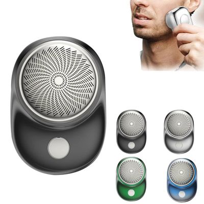 2023 New Portable Electric Shave, Gradient Space Stone Gradient Mini Shaver for Men, Pocket Size Portable Wet and Dry Shaver, USB Mini Shaver Electric Shaver, Easy One-Button Use (Black)