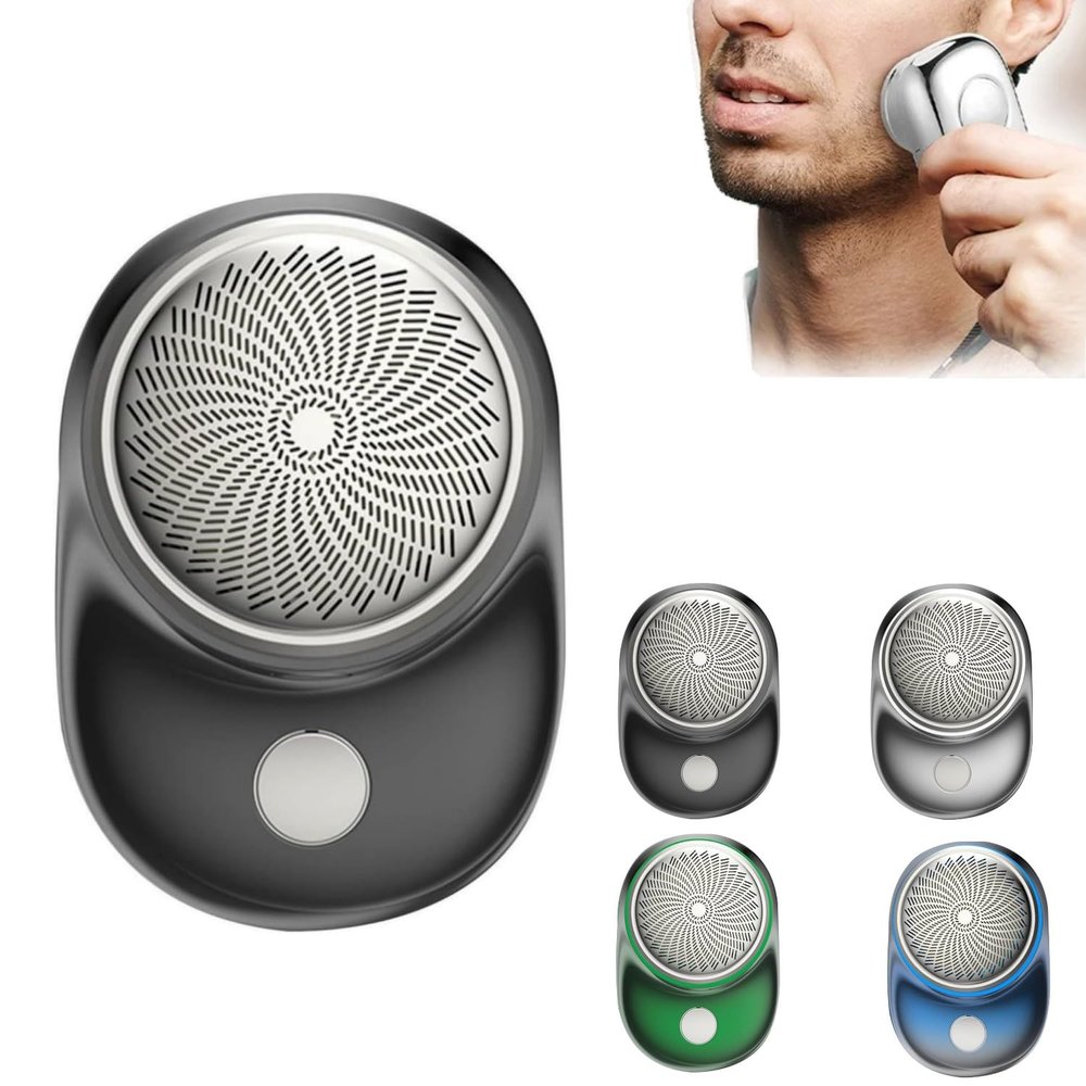 2023 New Portable Electric Shave, Gradient Space Stone Gradient Mini Shaver for Men, Pocket Size Portable Wet and Dry Shaver, USB Mini Shaver Electric Shaver, Easy One-Button Use (Black)
