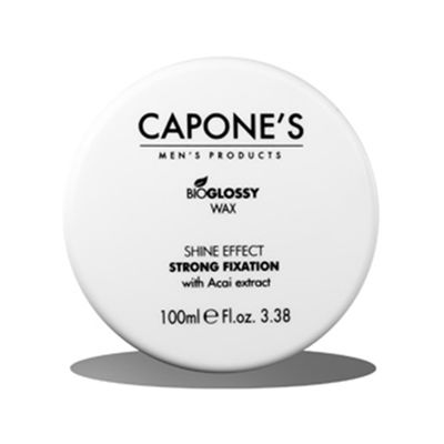 CaponeS Men Bio-Glossy Wax Shine Effect Strong Fixation - With Extract Acai 100 ml / 3.38 oz
