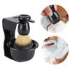 3-in-1 Shaving Brush and Bowl Set, Shaving Kit for Men, Includes Badger Hair Shaving Brush Shaving Bowl and Brush Holder Shaving Brush Set, Black view 3
