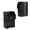 Thrinian Upgrade Black Rolling Salon Station Beauty Cabinet Spa Locking Storage Trolley with 2-Drawer & 2 Hair Dryer Holders & 1 Spacious Cabinet for Stylist Hair Salon Barber Shops view 2
