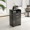 Thrinian Classic Black Rolling Salon Station Beauty Cabinet Spa Locking Storage Trolley with 2-Drawer & 2 Hair Dryer Holders & 1 Spacious Cabinet for Stylist Hair Salon Barber Shops view 1