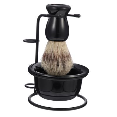 Beavorty 1set Wear-resistant Beard Brush and Household Shaving Cup Convenient Shave Bowl for Easy Cleaning and Stylish Storage Stand Included