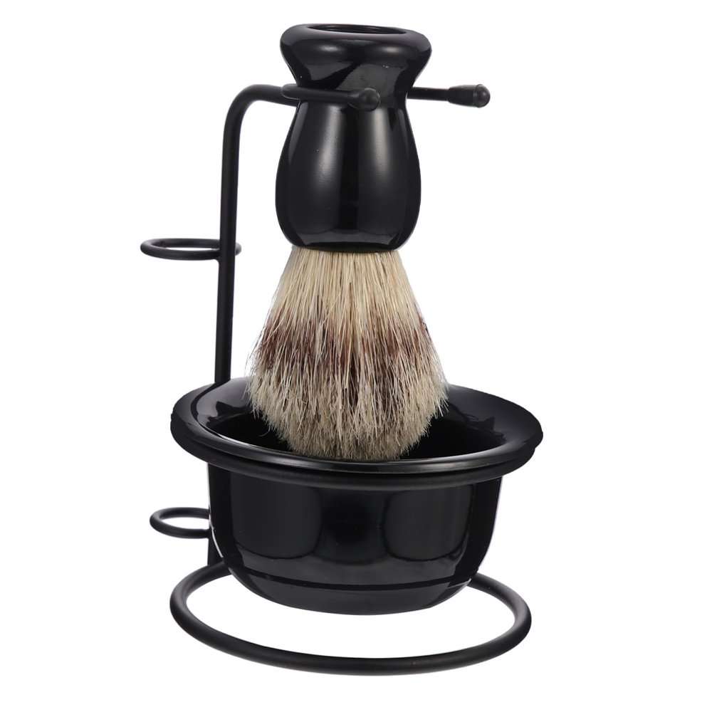 Beavorty 1set Wear-resistant Beard Brush and Household Shaving Cup Convenient Shave Bowl for Easy Cleaning and Stylish Storage Stand Included