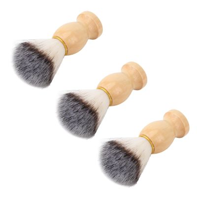 Men Beard Shaving Brush,3pcs Soft Hair Cleansing Brush,Can Make Rich Foam,Wooden Handle Beard Grooming Brush for Daily Use