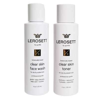 Gunilla Of Sweden LEROSETT Clear Skin Face Wash & Pore Toner Bundle
