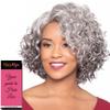 Foxy Silver Martina Wig Color 1B - 11" Long Curly Side Part Fusion Heat Resistant Synthetic J Part African American Average Cap Bundle Maxwigs Hairloss Booklet view 3