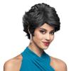 Chanel Wig Color 1 Black - Foxy Silver Wigs Short Length Wavy Feathered Fusion Heat Synthetic Side Part African American Average Cap Bundle Hairloss Booklet, Comb view 1