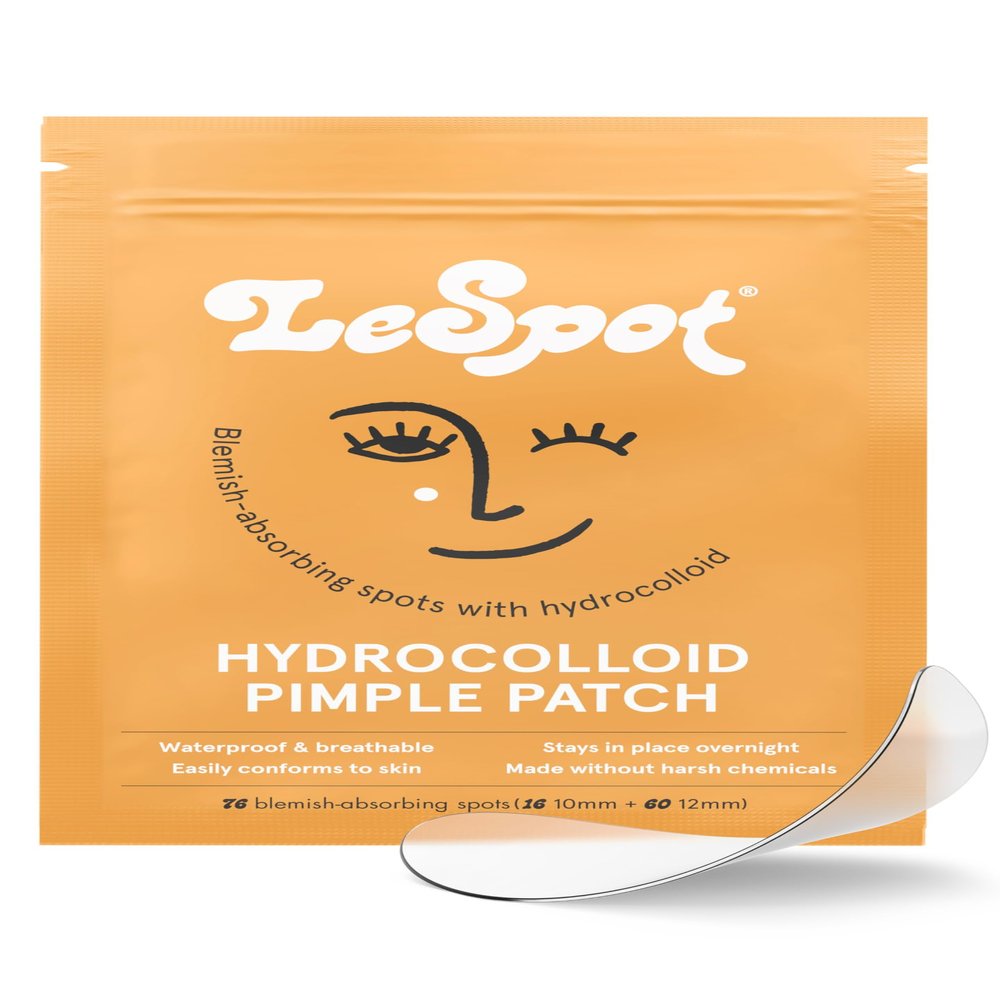 LeSpot Pimple Patches for Face  Zit Patches for Face That Stay in Place, Effective Hydrocolloid Acne Patches, Blemish Patches That Work, Acne Dots, 76 Count