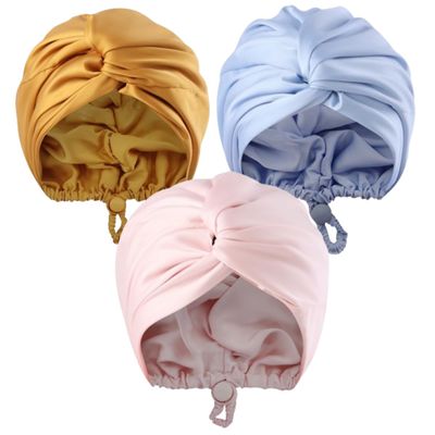 3 Pieces Satin Silk Bonnet Hair Wrap for Women Cross Double-Layer Adjustable Sleeping Cap Hair Care Cap Turban Hat