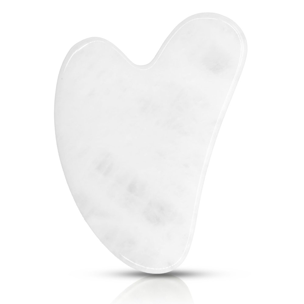 Contrybox Gua Sha Facial Tools, White Quartz Guasha Tool for Face & Eye Gua Sha Stone for Puffiness Reducing & Jawline Sculpting Face Stone Gua Sha Tools for Skin Care Woman GuaSha Stone Tool, White