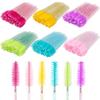 300 Pcs Crystal Spoolies Mascara Wand Eyelashes Brushes for Eyebrow Eye Lash Extension in Colorful handle (mixed 6 color) view 1