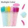300 Pcs Crystal Spoolies Mascara Wand Eyelashes Brushes for Eyebrow Eye Lash Extension in Colorful handle (mixed 6 color) view 3