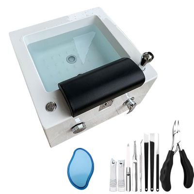 Acrylic Massage Footbath Square Footbath deep Foot Bath Spa with Massage Stress Relief for Fatigue and Tired Feet Colorful Lamp Footbath Best Pedicure at Home Spa Treatment (Color : Type b, Size : 6