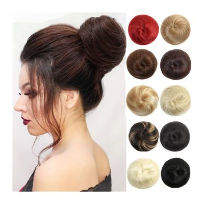 Bun Hair Piece Synthetic Hair Bun Straight Chignon for Women Girls, Clip in Hair Tail Extension Hairpiece Drawstring Ballet Hair Bun Ponytail Extension Hair Pieces for Women (Color : 4)
