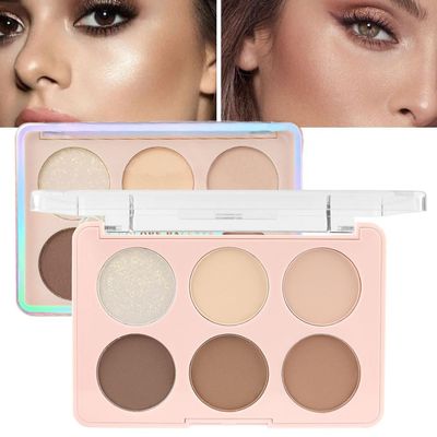 evpct 6 Colors Face Contour and Highlight Palette Face Contouring Makeup Kit for Beginners Contour Palette for Mature Skin powder Foundation Concealer Bronzer Powder Highlighter Makeup Palette