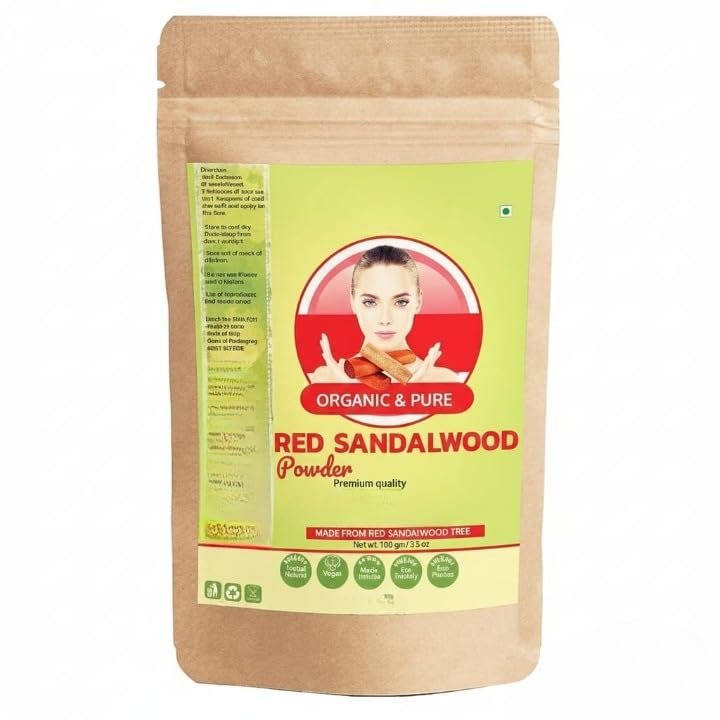 100% Pure Red Sandalwood Powder, Chandan For Face Skin 100gm