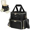 Jaffzora Extra Large Makeup Bag with 3 Removable Cases, Double Layers Travel Cosmetic Storage Organizer Bag with Detachable Dividers, Black view 1