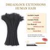 4 Inch 0.4cm Thickness Loc Extensions Human Hair 10 Strands Dreadlock Extensions Human Hair For Women Men 100% Full Handmade Permanent Loc Extensions Can Be Dyed And Bleached Curled (Natual Black) view 3