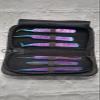 Eyelashes Tweezers Colorful Tweezer set of 6 with Black Case view 2