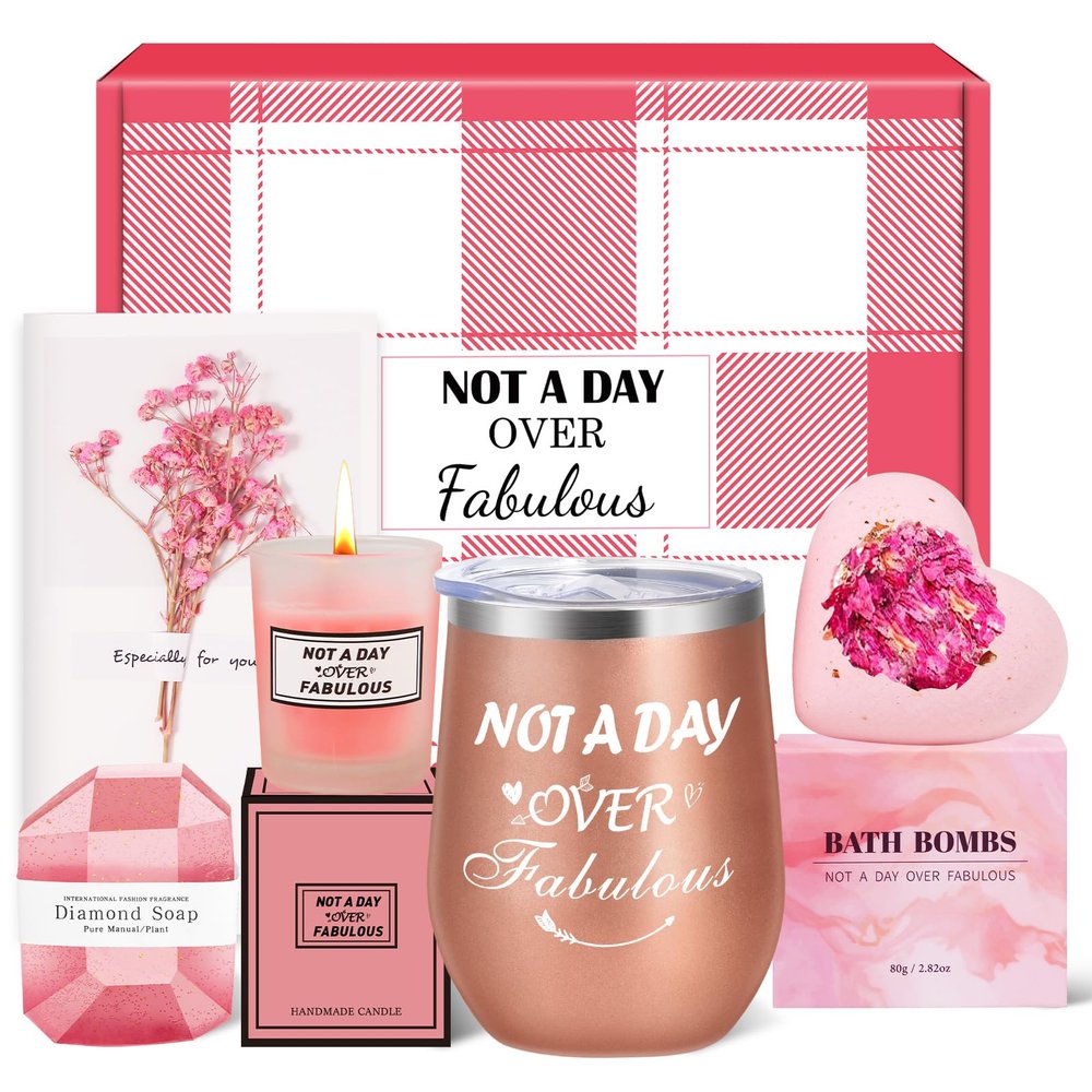 Valentines Day Gifts for Her, Relaxing Spa Gift Basket Set with Tumbler, Unique Gift Ideas for Mom Sister Wife Girlfriend, Mother's Day Gift for Her
