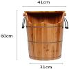 Foot Spas for Home Use Wood Foot Soaking Bucket Bucket Foot Spa Tub for Soaking Feet Massager Foot Tub Wood Foot Basin Tub Bucket Durable Foot Basin with Lid for Foot Bath Massage Spa (Color : A) view 2