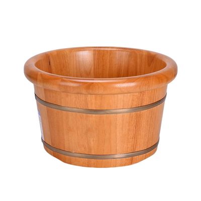 Katzowen Pedicure Foot Soak Thick Water-Saving Oak Foot Bath Barrel, Foot Bath Barrel, Tub, Footbath Foot Spa Bath Massager (Color : Foot Bath Without Cover)