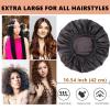Adjustable Shower Caps for Women Reusable Waterproof Satin Lining Extra Large Shower Cap for Women and Men Long Hair Braids Curly Hair (Xl,Black) view 3