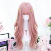 SCORRO Long Wavy Hair Curly Wig with Bangs, Pink Wig Daily Wigs Cosplay Wig Lolita Wig Hair, Cute Girl Wig Sweet Party Wig Halloween Wigs for Women Girls view 2