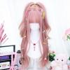 SCORRO Long Wavy Hair Curly Wig with Bangs, Pink Wig Daily Wigs Cosplay Wig Lolita Wig Hair, Cute Girl Wig Sweet Party Wig Halloween Wigs for Women Girls view 3
