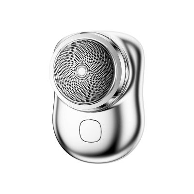 Head Shavers for Bald Men, Mini Portable Electric Shaver IPX7 Waterproof Wet Dry Double Use Type-c Fast Charging Pocket Razor Beard Trimmer Shaving Machine (Color : Silver)
