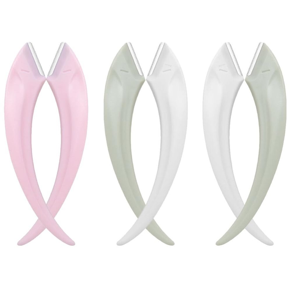 Beavorty 6pcs Eyebrow Portable Stainless Steel Facial Hair Shavers for Women Safe Easy Eyebrow Grooming Tool for Travel Daily Use