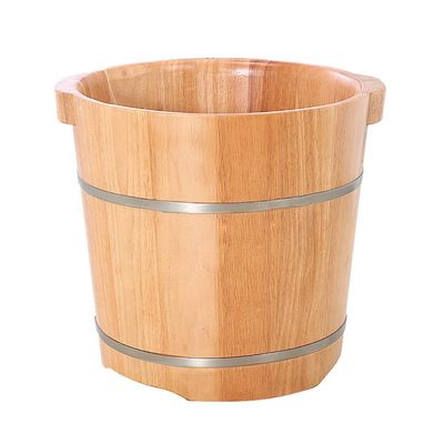 Katzowen Pedicure Foot Soak Wooden Foot Basin, Household Foot Bath, Foot Bath, Household Foot Bath, Foot Bath, Oak Barrel, Home Gift, 34cm Foot Spa Bath Massager