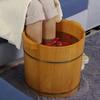 Katzowen Pedicure Foot Soak Wooden Foot Basin, Household Foot Bath, Foot Bath, Household Foot Bath, Foot Bath, Oak Barrel, Home Gift, 34cm Foot Spa Bath Massager view 2