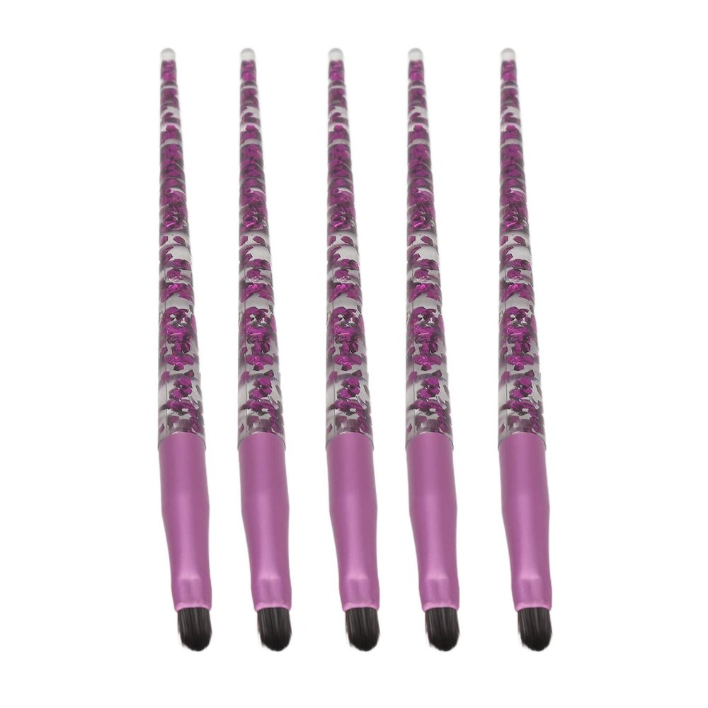 5pcs Lip Brush, Glitter Long Handle Eye Shadow Brush, Professional Lip Makeup Brush, Lipstick Gloss Brushes Applicators, Soft Hair Lip Makeup Brush, Cosmetic Tool for Eyeshadow Foundation