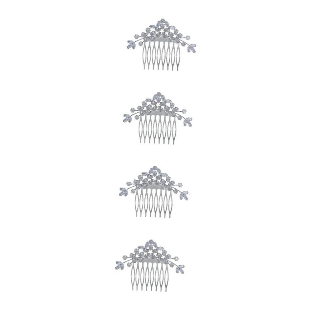 FRCOLOR 4pcs Rhinestone Hair Comb for Bride Elegant Lightweight Wedding Headpiece for Parties Photos Hair Accessories for Women