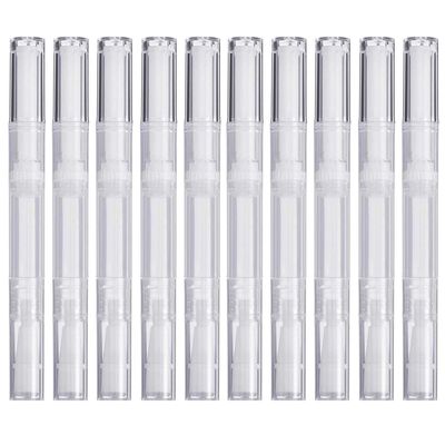 10 Pack 3 ML Transparent Twist Pens, Empty Cuticle Nail Oil Pen with Brush Tip, Cosmetic Lip Gloss Containers Applicators Eyelash Growth Liquid Tube