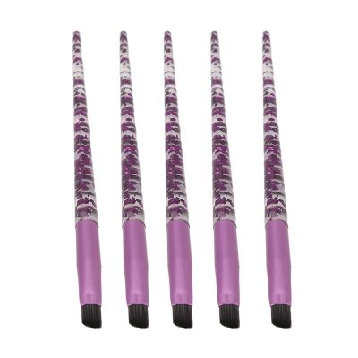 5pcs Eyebrow Brush, Premium Eye Brush, Glitter Handle Soft Hair Brow Hairline Brush, Eye Makeup Brushes for Eyeshadow and Brows, Professional Portable Cosmetic Tool
