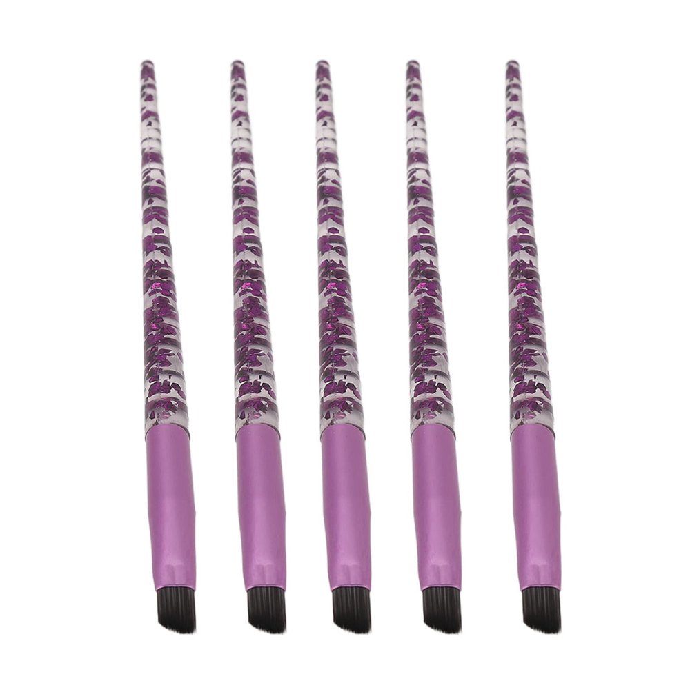 5pcs Eyebrow Brush, Premium Eye Brush, Glitter Handle Soft Hair Brow Hairline Brush, Eye Makeup Brushes for Eyeshadow and Brows, Professional Portable Cosmetic Tool
