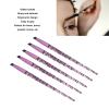 5pcs Eyebrow Brush, Premium Eye Brush, Glitter Handle Soft Hair Brow Hairline Brush, Eye Makeup Brushes for Eyeshadow and Brows, Professional Portable Cosmetic Tool view 3