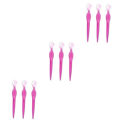Beaupretty 9pcs Stainless Steel Eyebrow Lightweight Eyebrow Trimmers Non- Grip for Makeup Tools for Women and Girls Red
