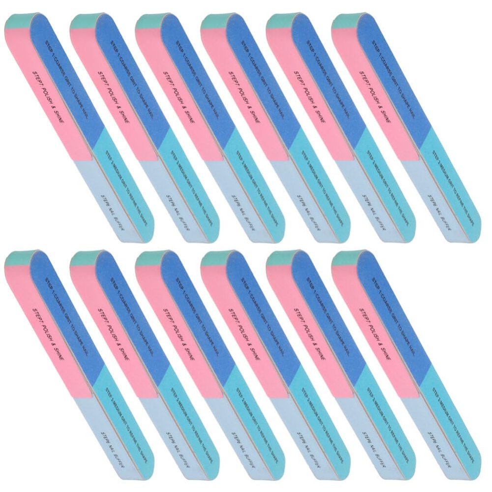 Beaupretty 12pcs Sided Nail Files and Buffers for Professional Nail Art Steps Polishing Tool for Washable and Buffing Blocks