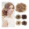 messy bun hair piece Short Messy Curly Dish Hair Bun Extension Synthetic Updo Hairpieces Hair Combs Clip in Ponytail Scrunchie Chignon Tray Ponytail Hair Piece for Women bun hair pieces for women ( Co view 2