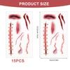 15 Sheets Halloween Temporary Scar Tattoo stickers, Waterproof Fake Blood Tattoo Stitch Tattoos Halloween Face Wound Horror Zombie Tattoo for Kids Adults for Party Favour Makeup Props view 2