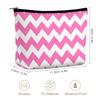Makeup Bag for Women, Adorable Roomy Zipper Pouch Portable Organizer Cosmetic Bag Travel Storage Accessories (Light Pink and White Chevron) view 2