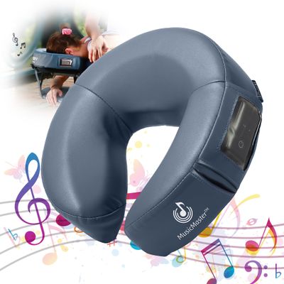 Master Music Crescent Round High Fidelity Sound Face Cradle Cushion- Bluetooth Massage Pillow-Music Headrest Cushion Pad Musical Neck Support for Massage Tables. (Royal Blue)