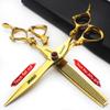 6/7/7.5/8/9-inch professional hair clipper set, stainless steel sharp hair clippers, hairdresser specific scissors (7 in-2pc-B) view 2