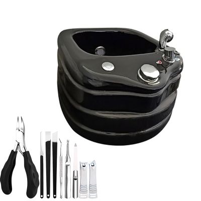 Acrylic Massage Footbath Foot Massager Spa with Heat and Massage Stress Relief for Fatigue and Tired Feet and Foot Massager Foot Bucket for Dry Cracked Feet Black ( Color : Type b , Size : 62*51*33cm