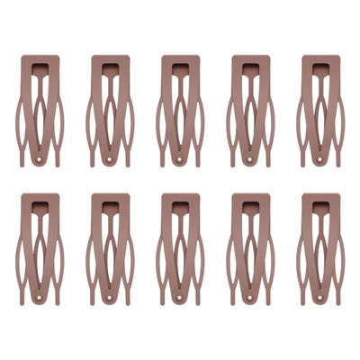 10 Pcs Double Grip Hair Clips, Sightor Metal Snap Hair Clips Hair Barrettes for Women Hair Making Salon Supplies Hair Accessories (Brown)